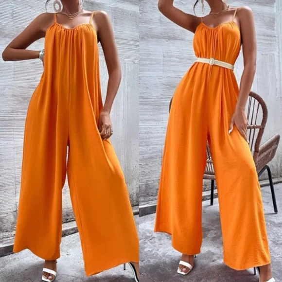 Boho wide leg cami jumpsuit - Picture 4 of 15